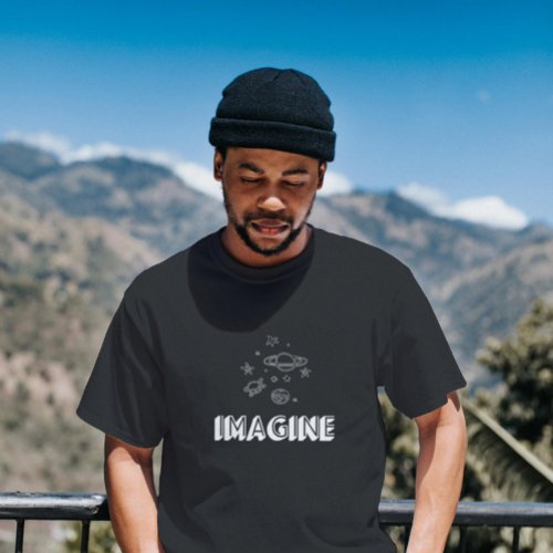 Imagine 3d text design  T_Shirt