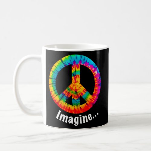 Imagine A World At Peace Hippy Peace Sign Coffee Mug