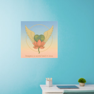 Imagine a World Held in Love Wall Decal