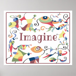 Imagine Abstract Decor Poster for Child's Room