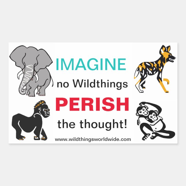 IMAGINE- Africa - Wildlife - Nature - Conservation Rectangular Sticker (Front)