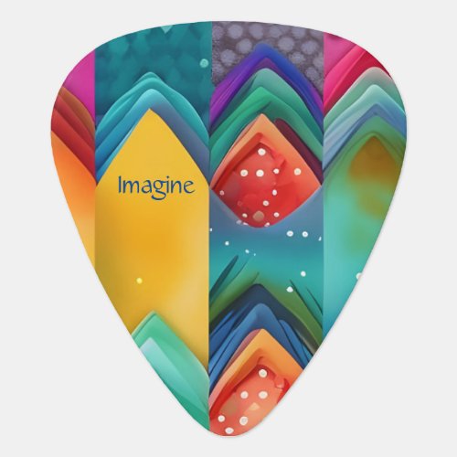 Imagine _ Amazing Colourful Abstract AI Art Print  Guitar Pick