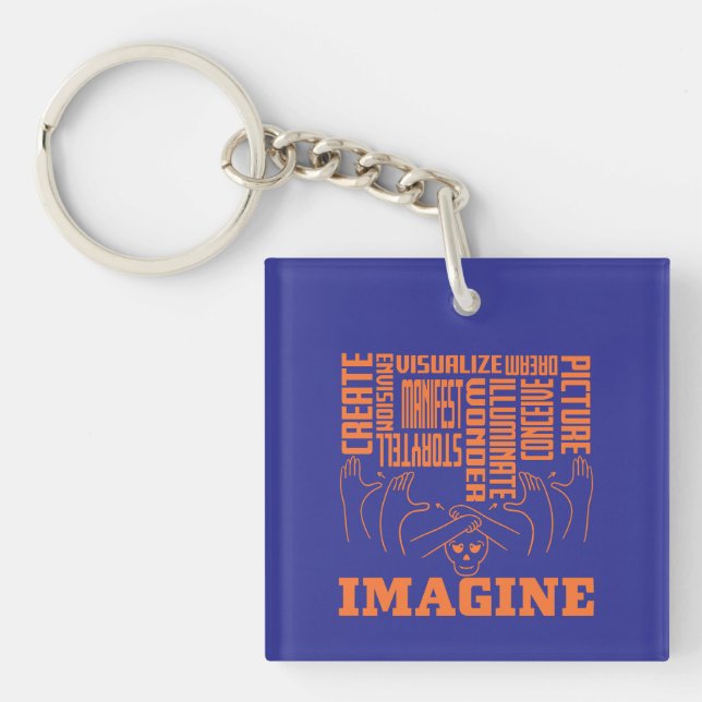 Imagine - ASL Design Keychain (Front)