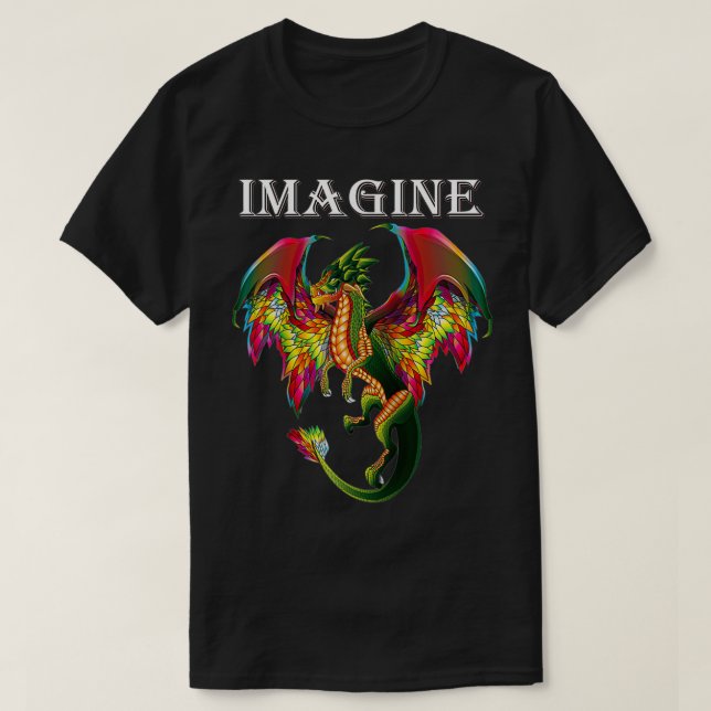 Imagine Being A Dragon Breathing Fire Magical Wing T-Shirt (Design Front)