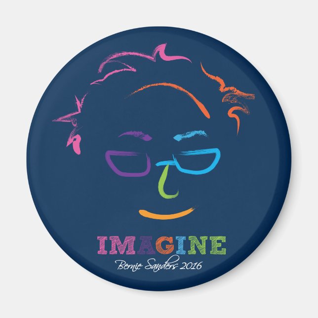 Imagine Bernie Sanders 2016 - brushstrokes Magnet (Front)