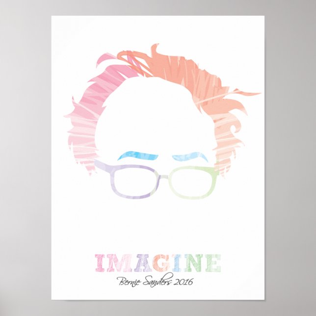 Imagine Bernie Sanders 2016 - watercolors Poster (Front)