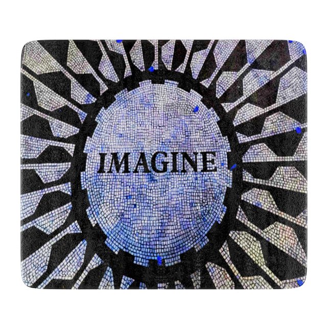 Imagine Black and Blue Mosaic Creative Fun Cutting Board (Front)
