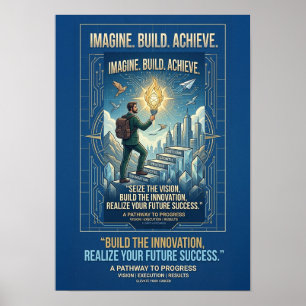 Imagine Build Achieve Motivational Poster