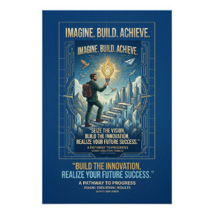 Imagine Build Achieve Motivational Poster