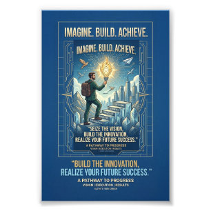 Imagine Build Achieve Motivational Poster