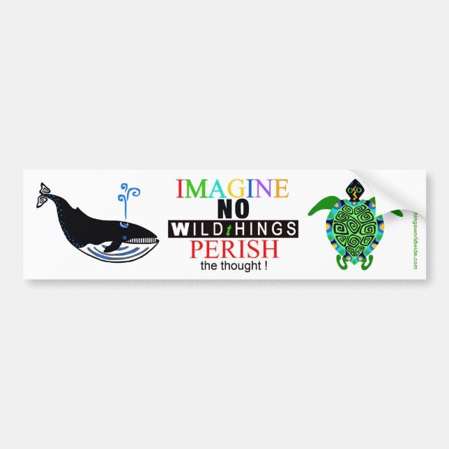 IMAGINE -Conservation- Endangered animals - Bumper Sticker (Front)