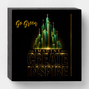 Imagine create inspire wooden box sign