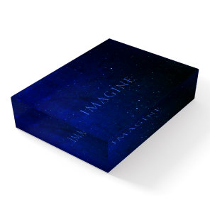 Imagine Customizable (Blue) Paperweight