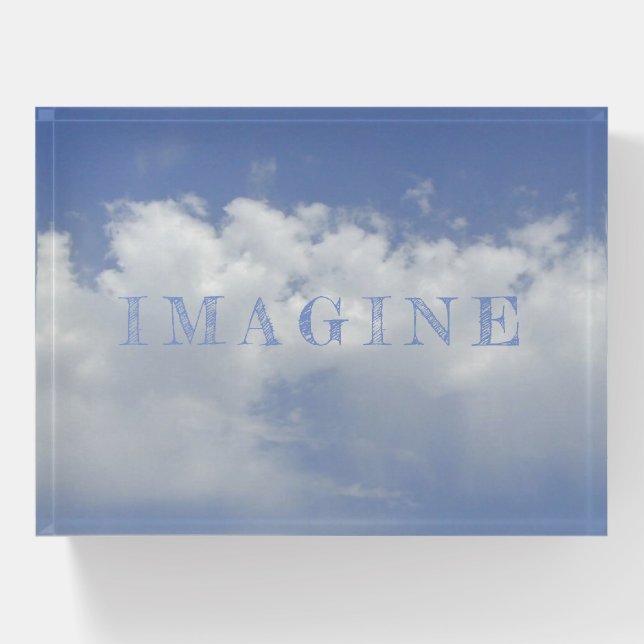 Imagine Customizable Paperweight (Light) (Front)