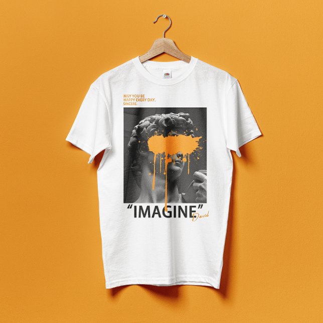 IMAGINE David Sculpture with orange paint T-Shirt (Creator Uploaded)