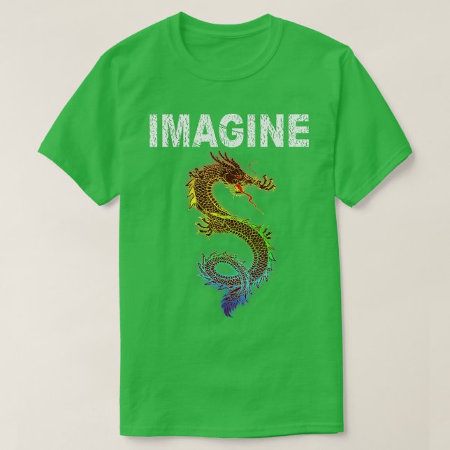 Imagine Dragon Vintage Fantasy Art2 T-Shirt (Design Front)