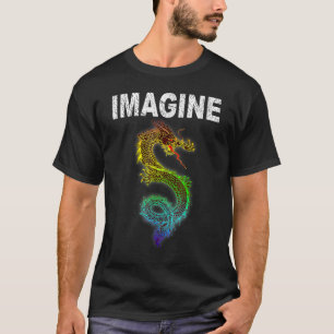Imagine Fantasy Dragon Retro Tribal T-Shirt