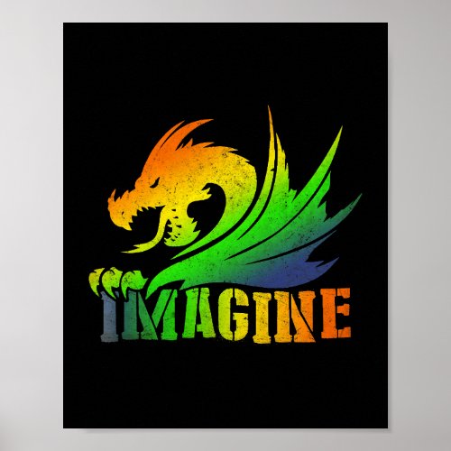 IMAGINE Fantasy Dragon Style Great For Gifts Poster