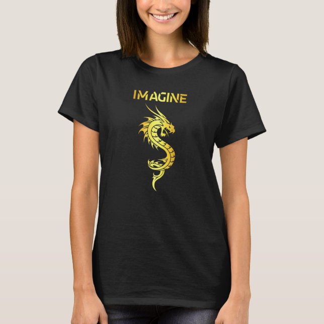 Imagine Fantasy Dragon Tattoo Style T-Shirt (Front)