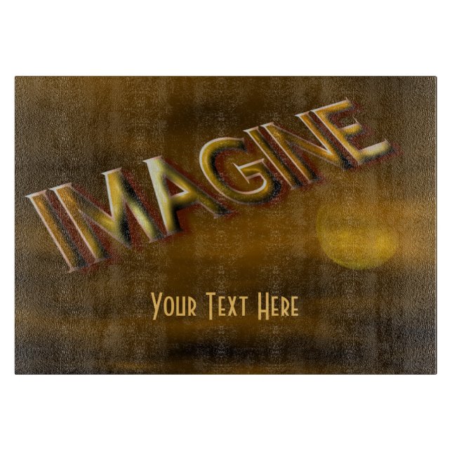 Imagine Fantasy Moon Sky Inspirational Cutting Board (Front)