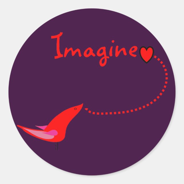 "Imagine"---John Gifts Classic Round Sticker (Front)