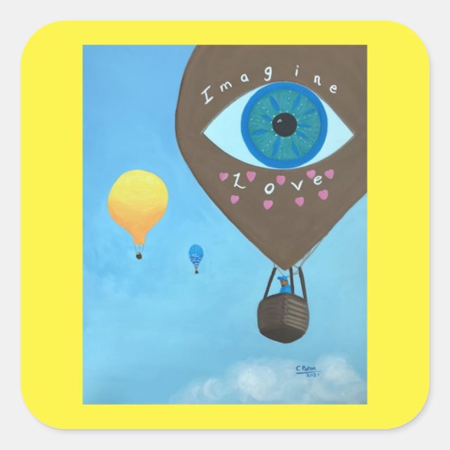 Imagine Love, Hot Air Balloons, stickers (Front)