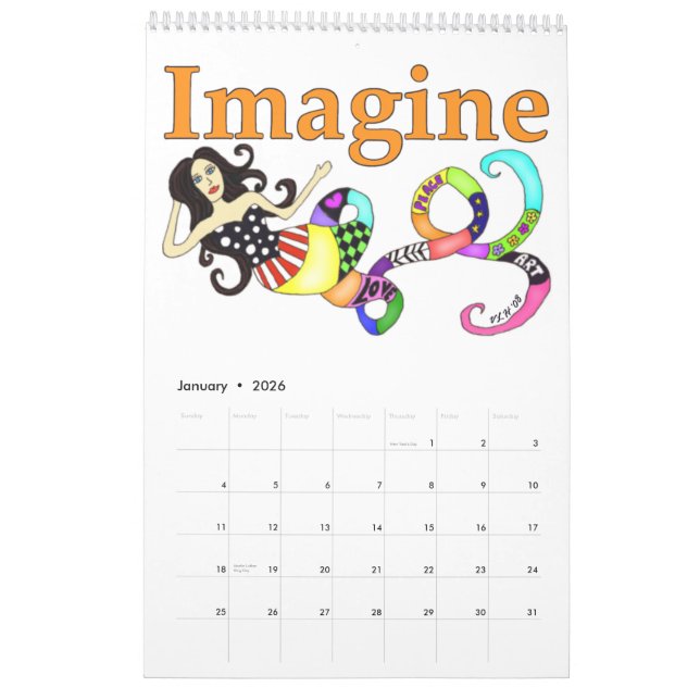 Imagine Mermaid & Friends 2012 Calendar (Jan 2026)