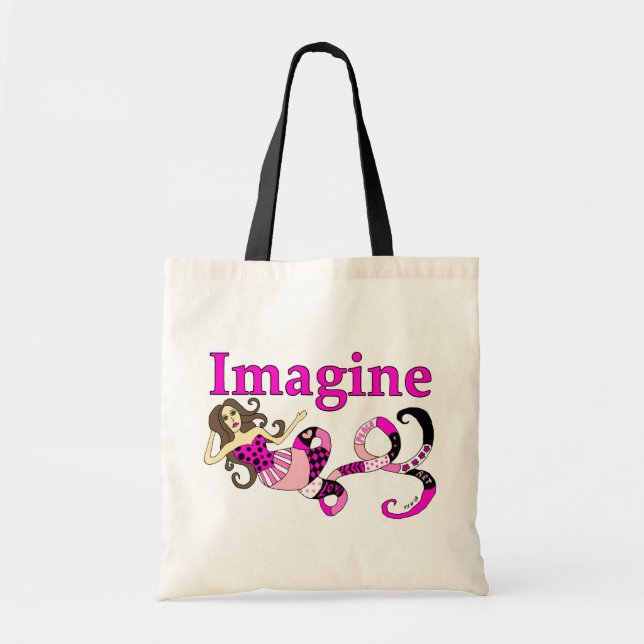 Imagine Mermaid Pink Edition Tote Bag (Front)