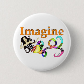 Imagine Mermaid Round Pinback Button