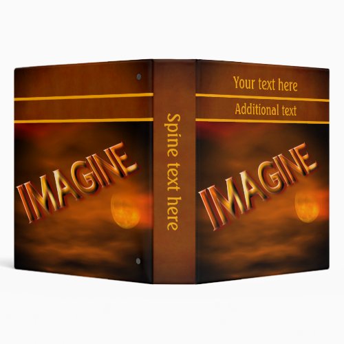 Imagine Moon Sky Inspirational Personalized 3 Ring Binder