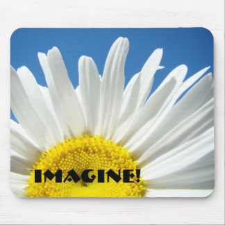 Imagine! mousepad White Daisy Flower Blue Sky
