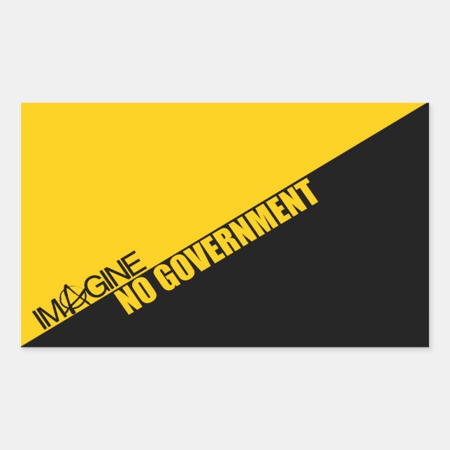 Imagine No Government Rectangular Sticker (Front)