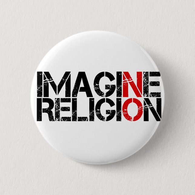 Imagine No Religion Pinback Button (Front)