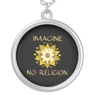 Imagine No Religion Silver Plated Necklace
