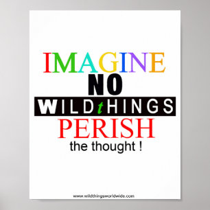 IMAGINE no Wildthings - Endangered animals - Poster