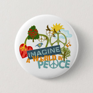 Imagine Peace Abtract Art Button