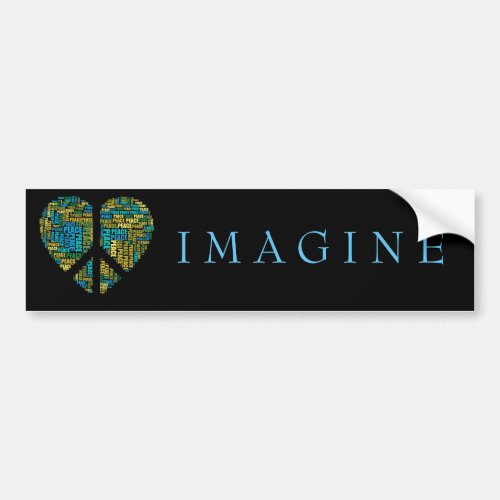 Imagine Peace and Love Bumper Sticker