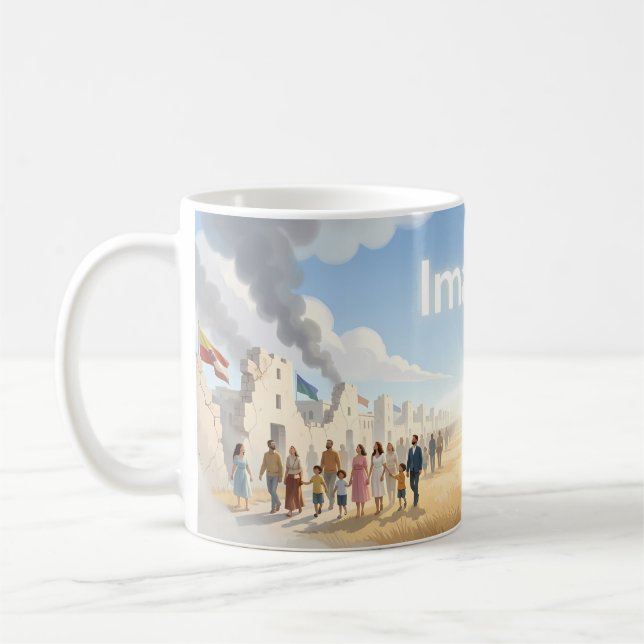 Imagine Peace Beyond Broken Walls Art Mug (Left)