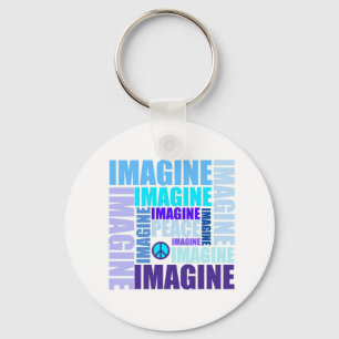 'Imagine Peace' Blue Keychain
