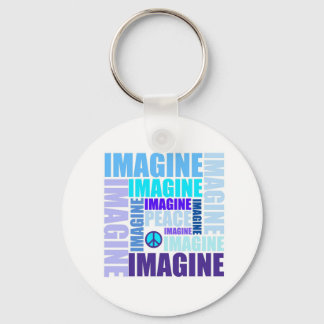 'Imagine Peace' Blue Keychain