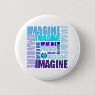 'Imagine Peace' Blue Pinback Button