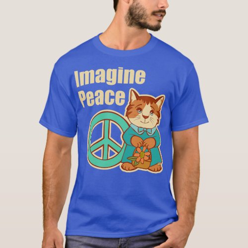 Imagine Peace Cat T_Shirt