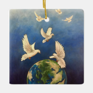 Imagine Peace Ceramic Ornament