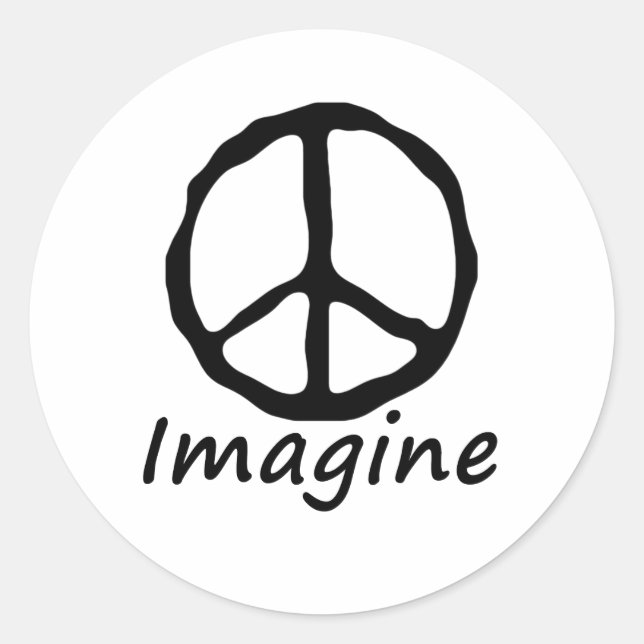 Imagine Peace Classic Round Sticker (Front)