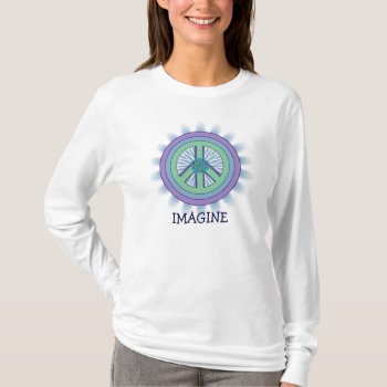 Imagine Peace Lotus T-shirt by debinSC at Zazzle