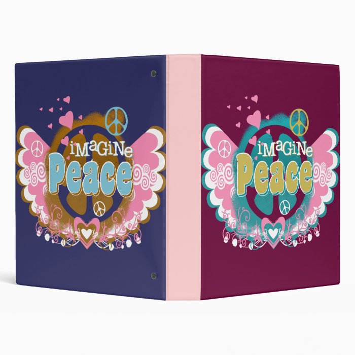 Imagine Peace Notebook Vinyl Binders