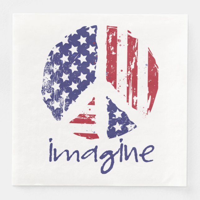 Imagine Peace Paper Dinner Napkins (Front)