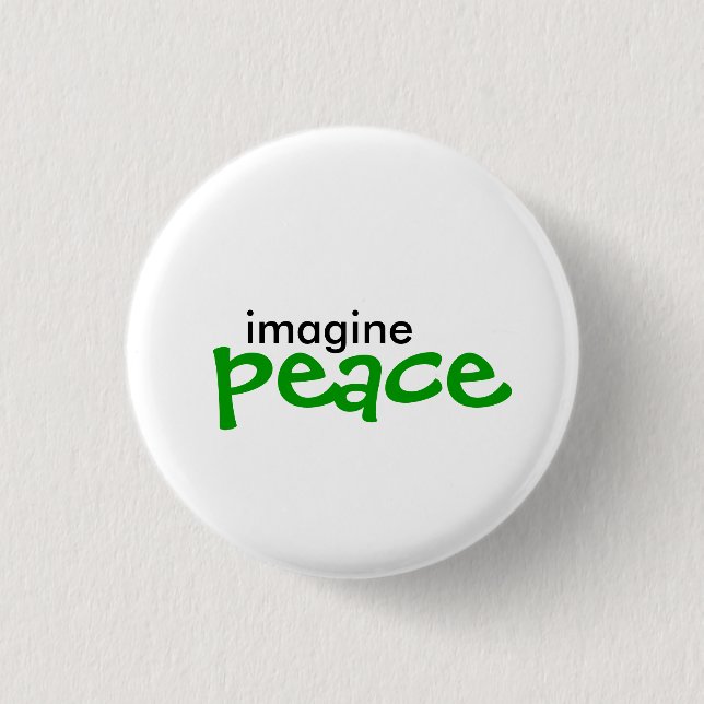 imagine, peace pinback button (Front)