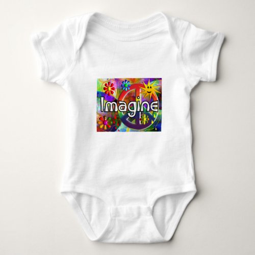 Imagine Psychadelic 70s Gifts Baby Bodysuit