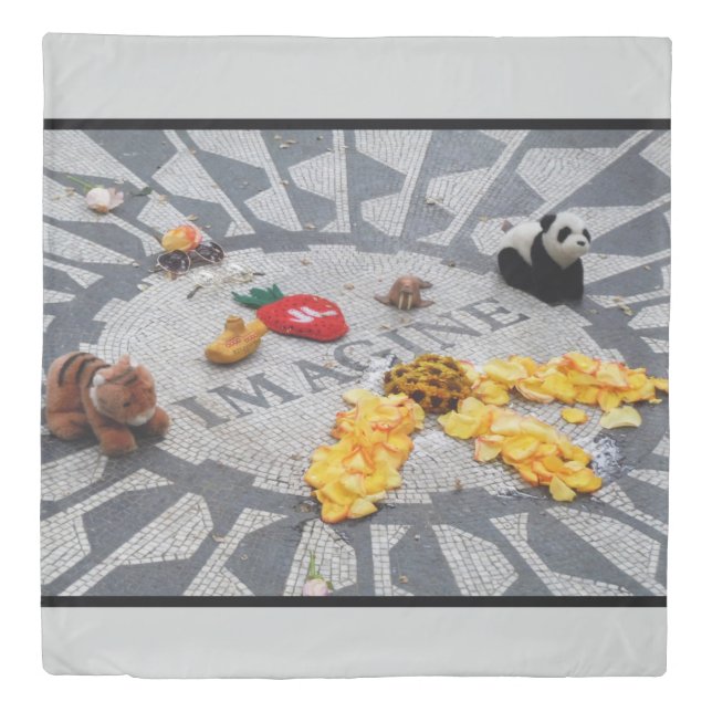 Imagine Strawberry Fields Central Park NYC duvet Cover (Front)